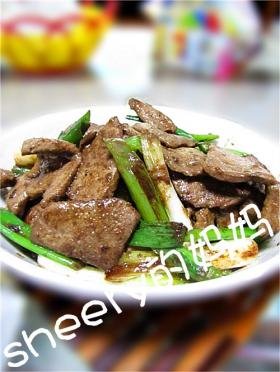 大葱炒猪肝