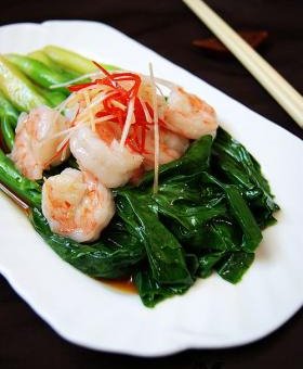 白灼芥蓝虾仁