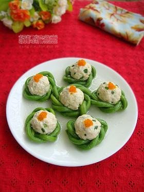 豆角镶鸡肉丸