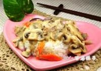 奶油蘑菇鸡肉饭的做法 步骤13
