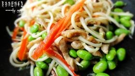 茭白肉丝炒毛豆