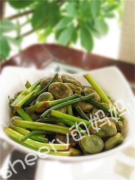 蒜苔烧蚕豆米