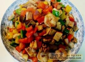 桃仁鲜虾炒什锦