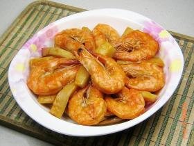 杏鲍菇蚝油炒对虾