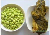 毛豆炒腌菜的做法 步骤1