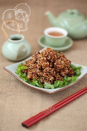 散炸芝麻羊肉