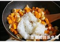 奶香南瓜鸡肉焗饭的做法 步骤4