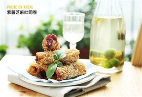 紫薯芝麻吐司卷