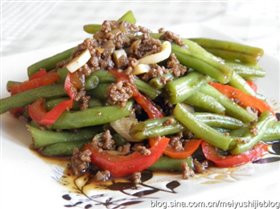 肉末焖扁豆