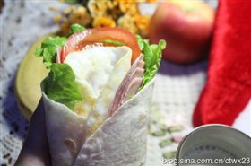 火腿鸡蛋卷