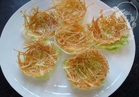 酱爆黑胡椒鸭肉雀巢盏的做法 步骤8