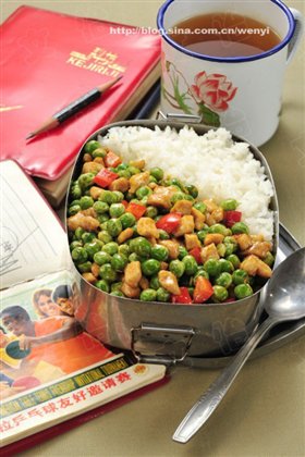 肉粒炒豌豆