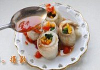 茄汁彩蔬鱼卷的做法 步骤7